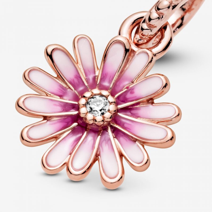 Rose Charm-Anhänger Rosafarbenes Gänseblümchen