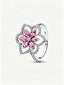 Doppelte Blume Cocktailring Sterling-Silber