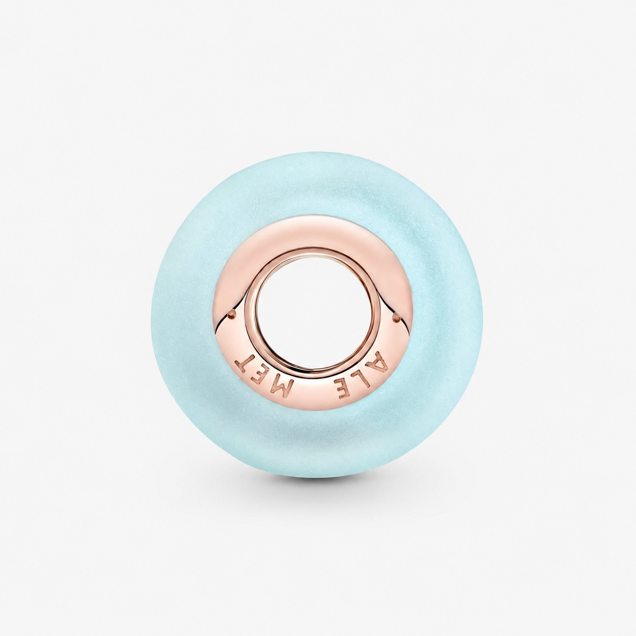 Rose Charm Murano-Glas Mattblau