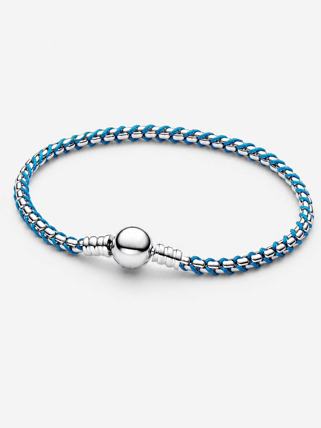 Blaue Kordel Schlangen-Gliederarmband Sterling-Silber Hauptbild