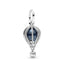 Charm-Anhänger Blue Hot Air Balloon Sterling-Silber