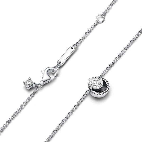 391174C01 Kette mit Anhänger Strahlenkranz Zirkon Silber