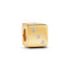 Charm Funkelnder Würfel Zirkonia Vergoldet
