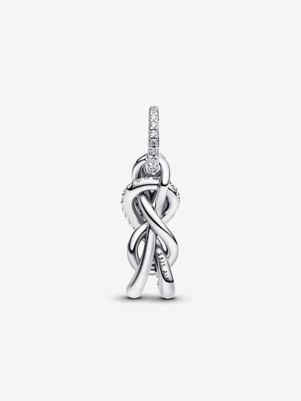 Pavé Unendlichkeitsknoten Charm-Anhänger
