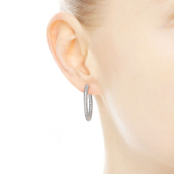 Creolen Funkeln und Herzen Sterling Silber