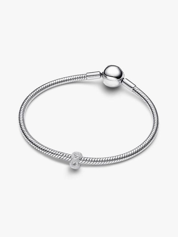 Strukturiertes Unendlichkeits-Symbol Mini-Charm Sterling-Silber