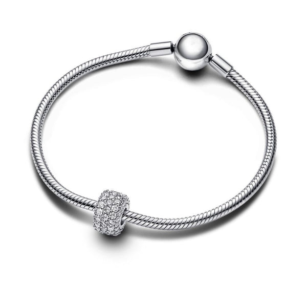 Charm Funkelndes Dreireihiges Pavé Zirkonia Silber