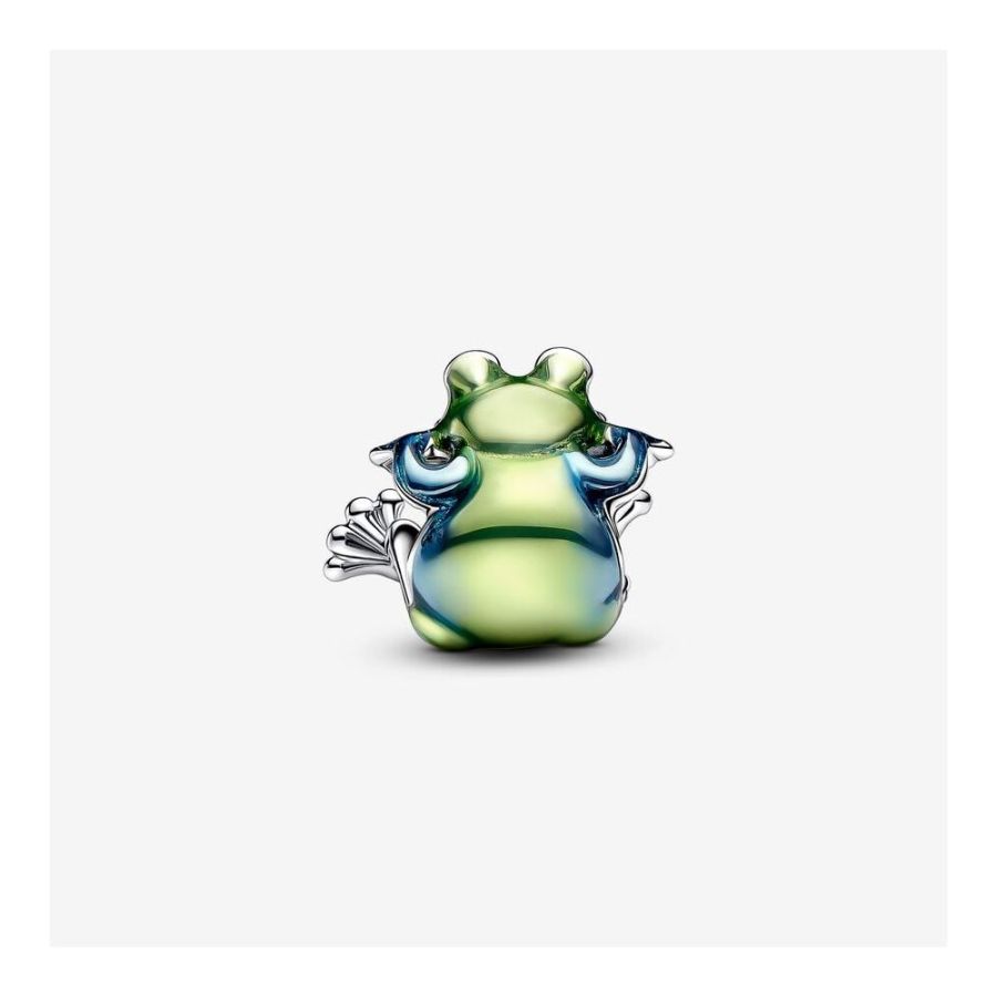 Charm Kletternder Frosch Emaille Grün Silber Zweitbild