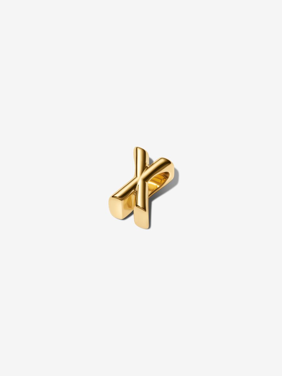 Buchstabe X Alphabet-Mini-Charm 14 Karat Vergoldung