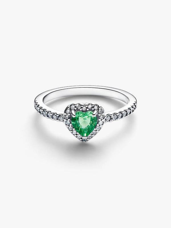 Erhabenes Mintgrünes Herz Ring Sterling-Silber
