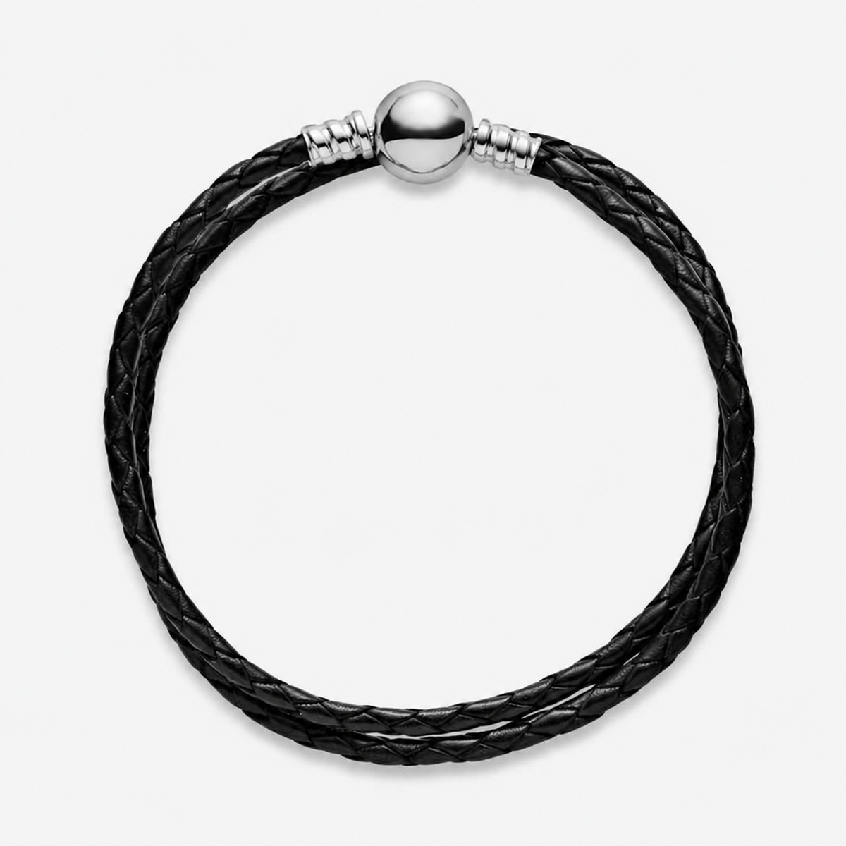 Lederarmband Moments Zweifach Gewickelt Silber