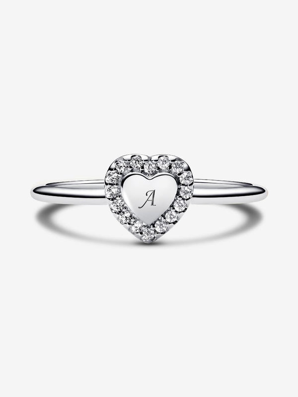 Gravierbarer Herz Strahlenkranz Ring
