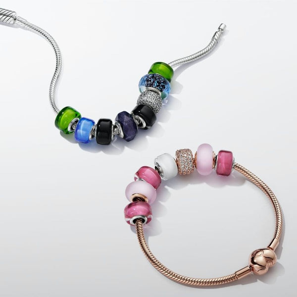 Mini-Charm Schwarzes Murano-Glas Silber