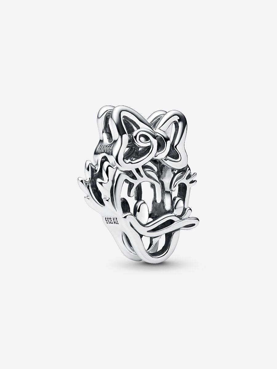 Daisy Duck Offen gearbeiteter Charm Sterling-Silber