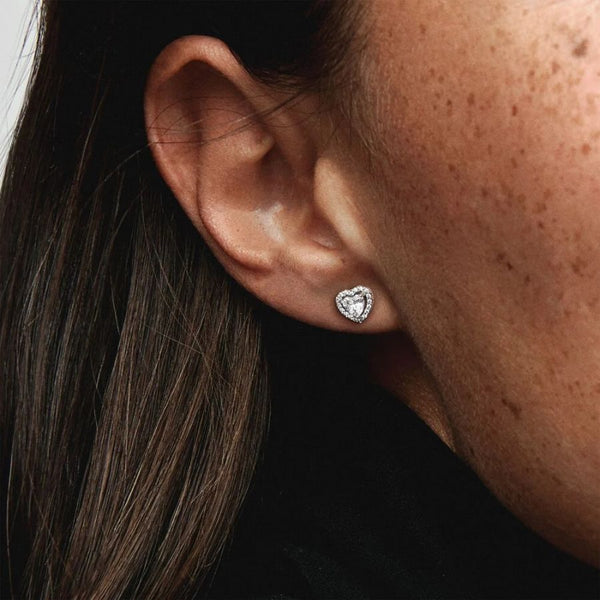 Ohrringe Ohrstecker Erhabene Herzen Sterling-Silber