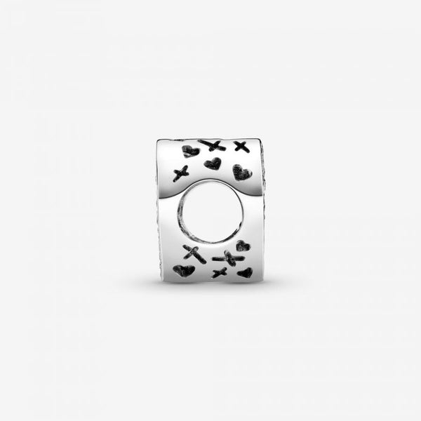 Charm Funkelndes Freihand-Herz Silber
