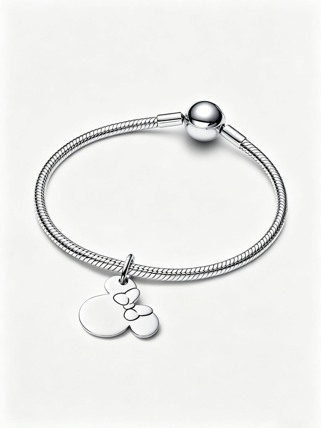 Minnie Maus Gravierbarer Charm-Anhänger Sterling-Silber