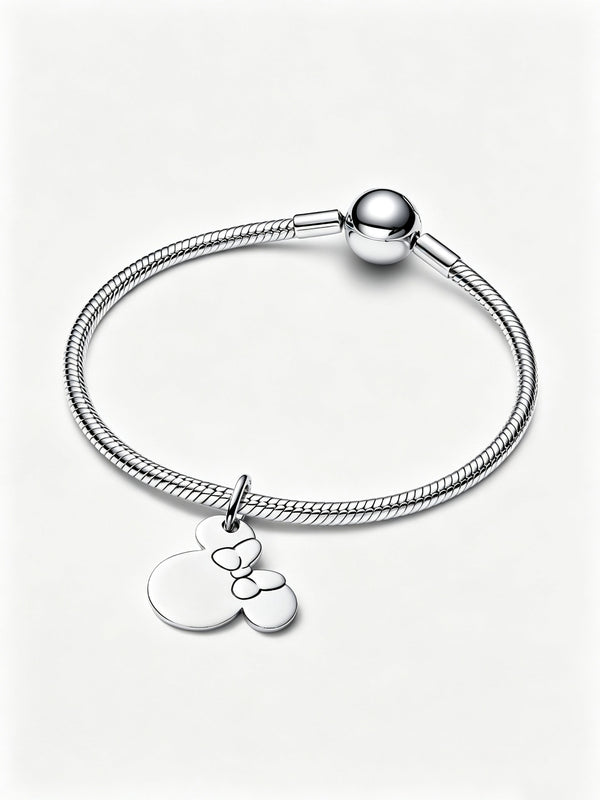 Minnie Maus Gravierbarer Charm-Anhänger Sterling-Silber