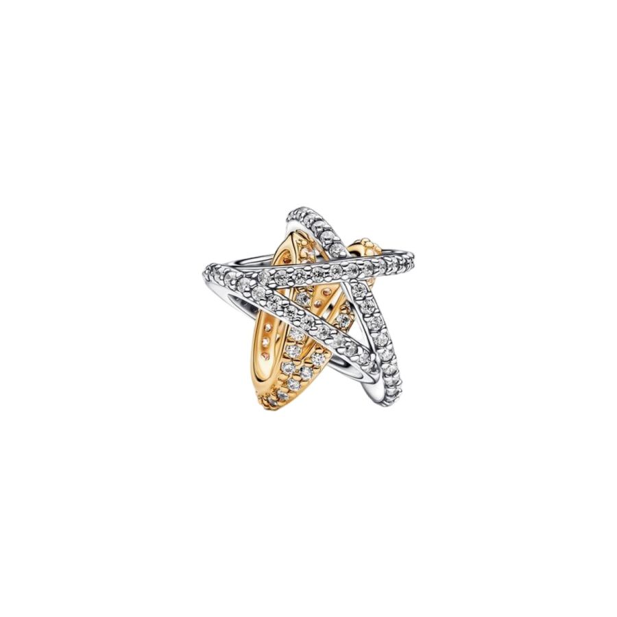 Charm Funkelnder Kreuzender Stern Sterling-Silber Hauptbild