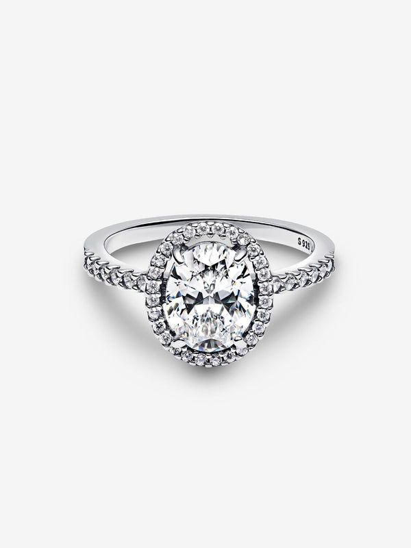 Ovaler Funkelnder Strahlenkranz Statement-Ring