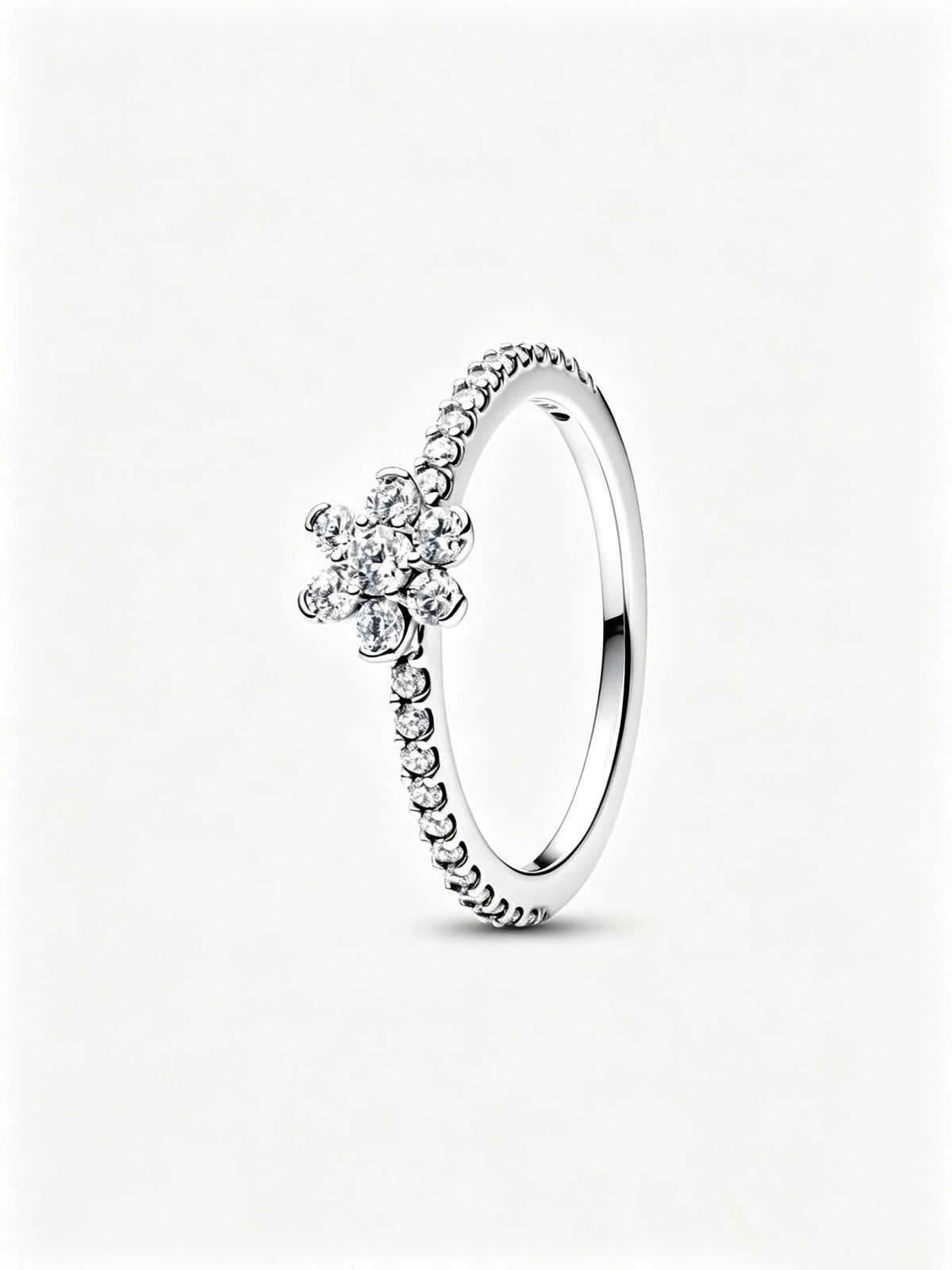 Funkelnde Blume Ring Sterling-Silber