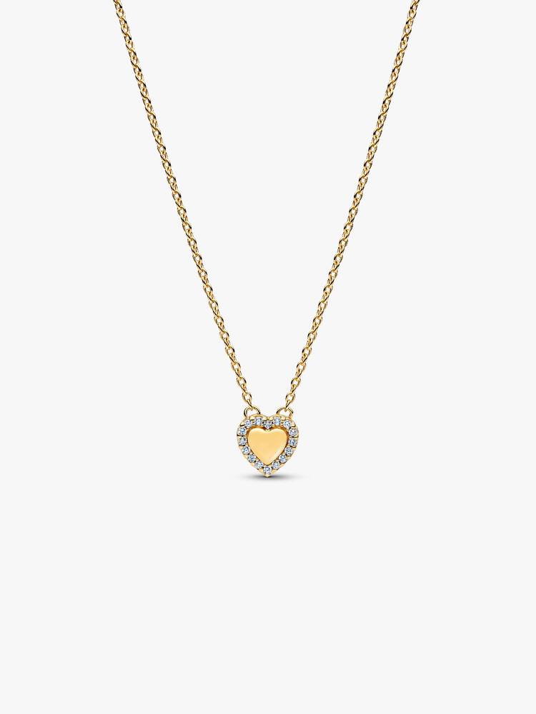 Gravierbares Herz Strahlenkranz Collier-Halskette 14 Karat Vergoldung