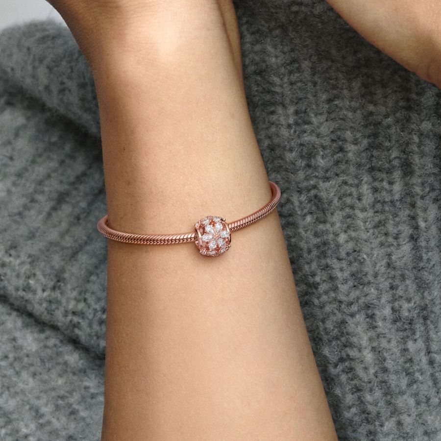 Charm Funkelndes Herbarium Cluster Rund 14k Rosé Vergoldet