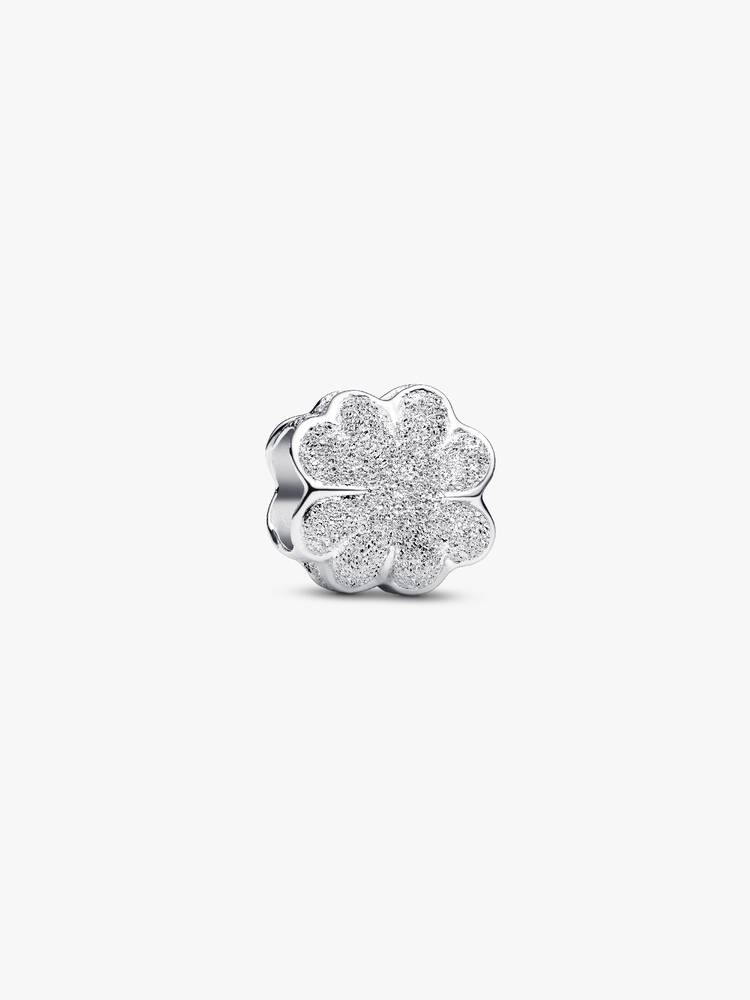 Strukturiertes Kleeblatt Mini-Charm Sterling-Silber