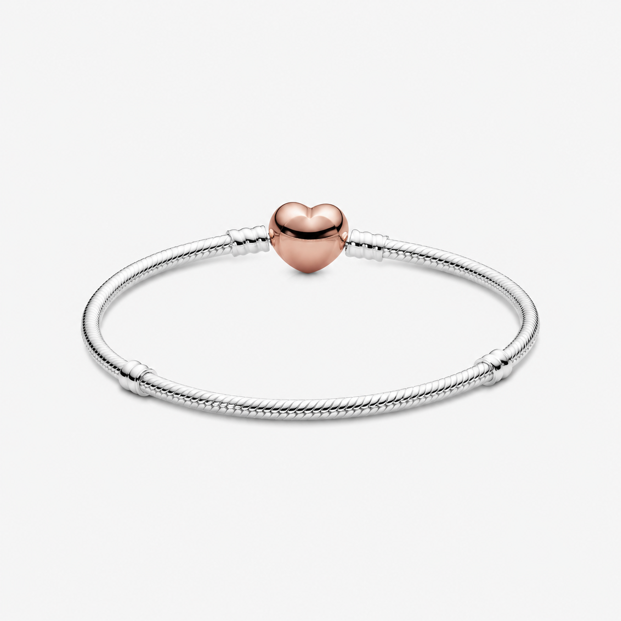 Rose  Schlangen-Gliederarmband Pavé-Herz-Verschluss Zweitbild