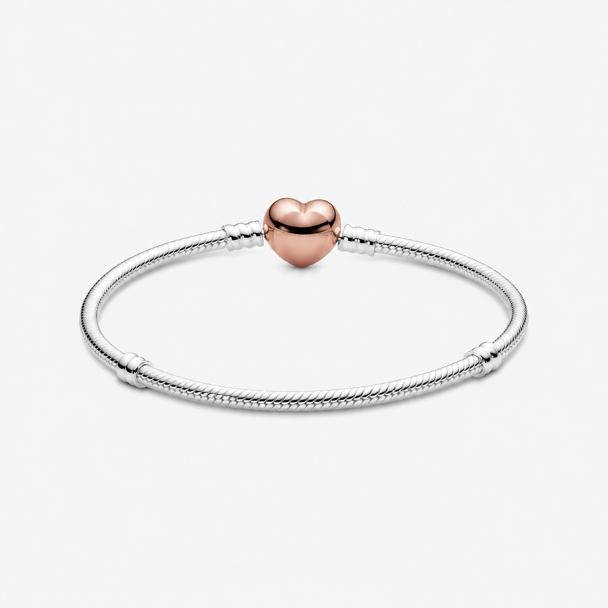 Rose  Schlangen-Gliederarmband Pavé-Herz-Verschluss