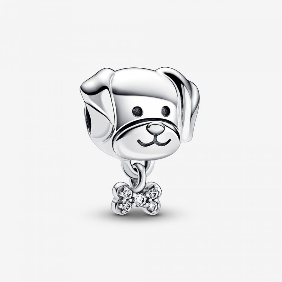 Charm Hund & Knochen Zirkonia Sterling-Silber Hauptbild