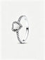Erhabenes Weißes Herz Ring Sterling-Silber