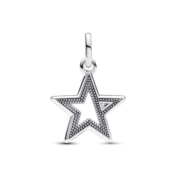 Charm-Medaillon Funkelnder Stern Zirkonia Silber