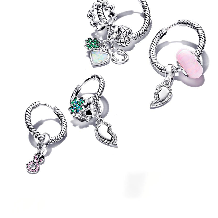 Charm Schillerndes Opal Rosafarben Silber