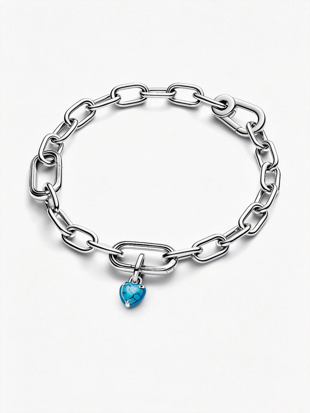 Türkisfarbenes Herz Mini-Charm-Anhänger Sterling-Silber