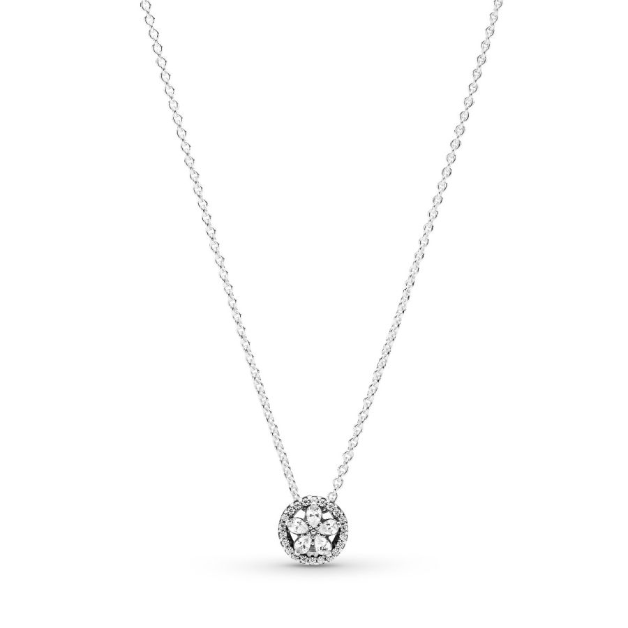 399230C01 Halskette mit Anhänger Funkelnde Schneeflocke Silber