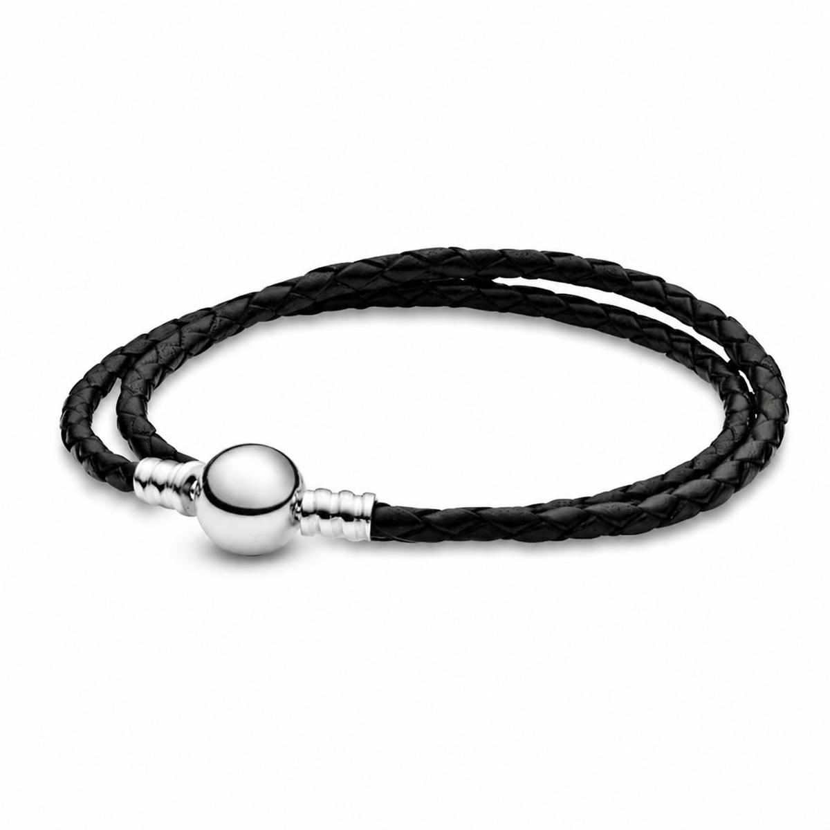 Lederarmband Moments Zweifach Gewickelt Silber
