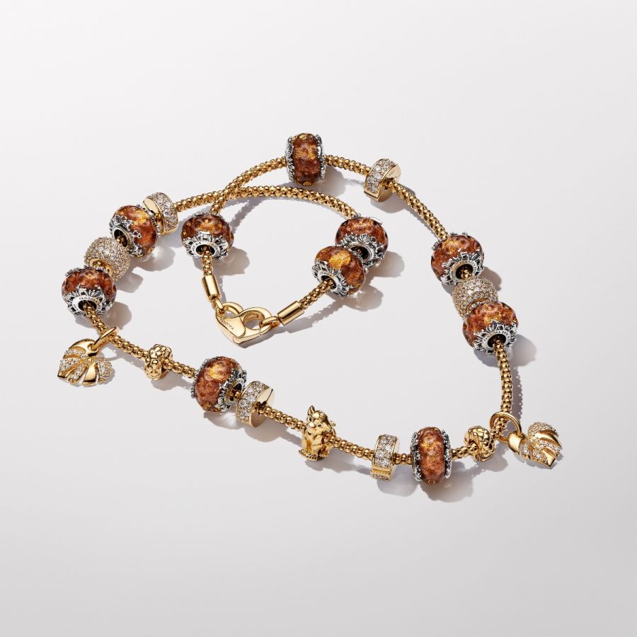 Charm König der Löwen Murano Orange Silber