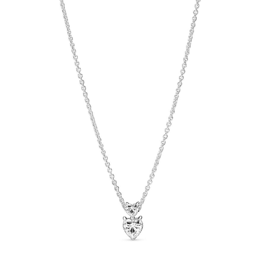 391229C01 Halskette mit Anhänger Doppelherz Sterling-Silber 45 cm Hauptbild