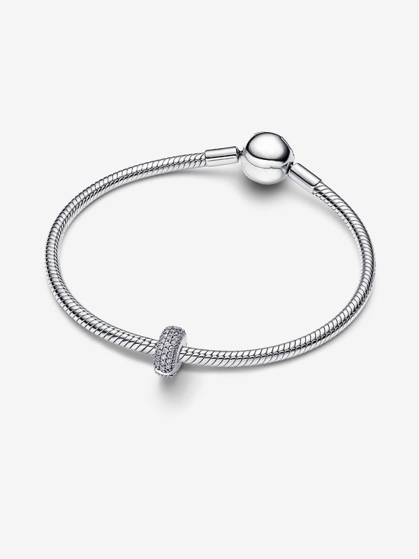 Pavé Clip-Charm Sterling-Silber