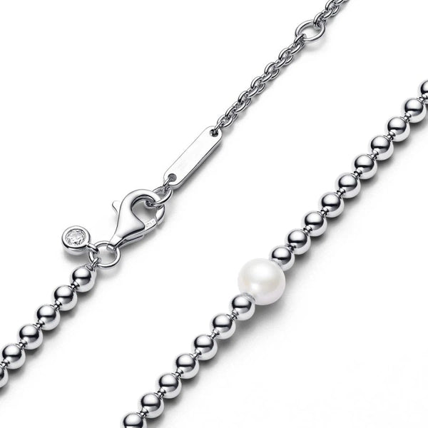 393176C01 Halskette Collier Süßwasserzuchtperle Silber