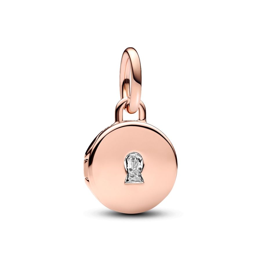 Charm-Anhänger Aufklappbar & Gravierbar Liebesmedaillon Rosé