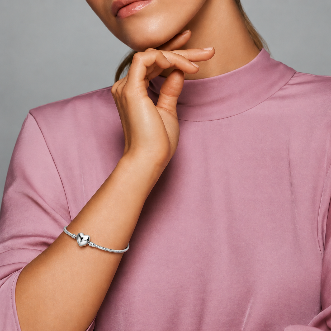 Armband Moments Herz Verschluss Silber