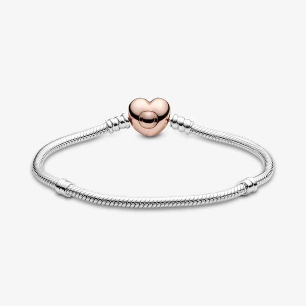 Rose  Schlangen-Gliederarmband mit Herz-Verschluss