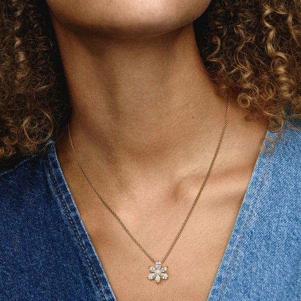 362387C01 Halskette mit Anhänger Funkelnde Herbarium Cluster Vergoldet