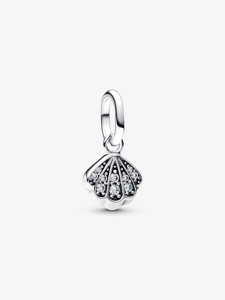 Funkelnde Muschel Mini-Charm-Anhänger Sterling-Silber Hauptbild