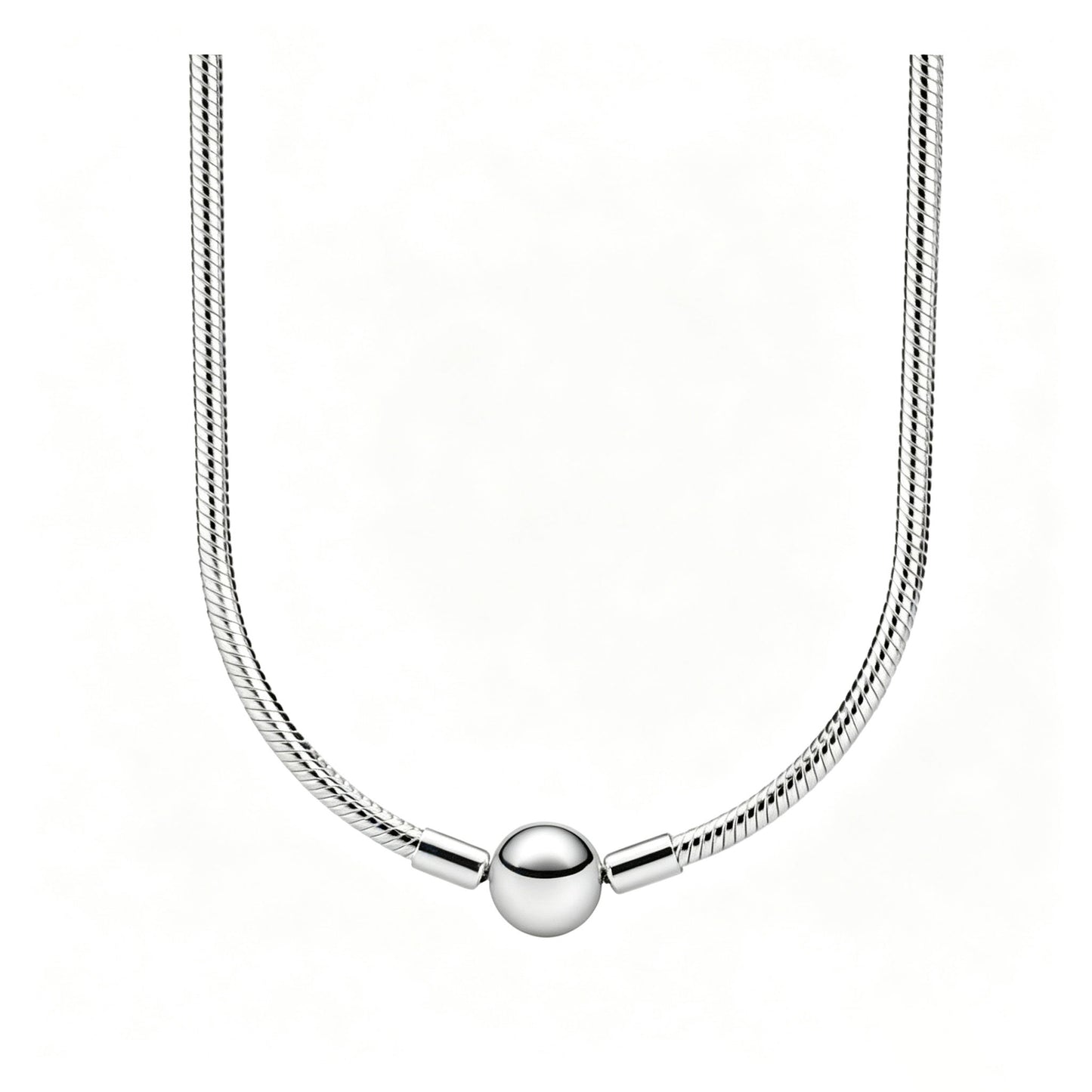 Halskette mit Kugelverschluss Silber