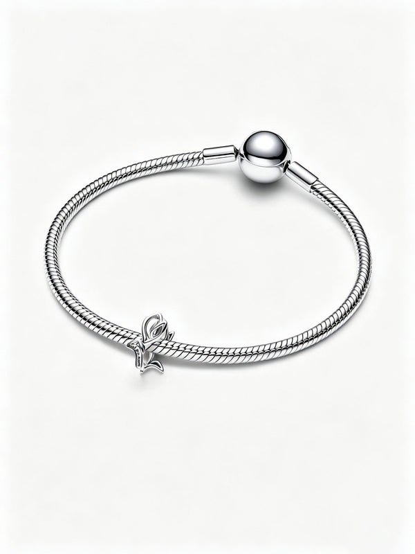 Tulpe Offen gearbeitetes Charm Sterling-Silber