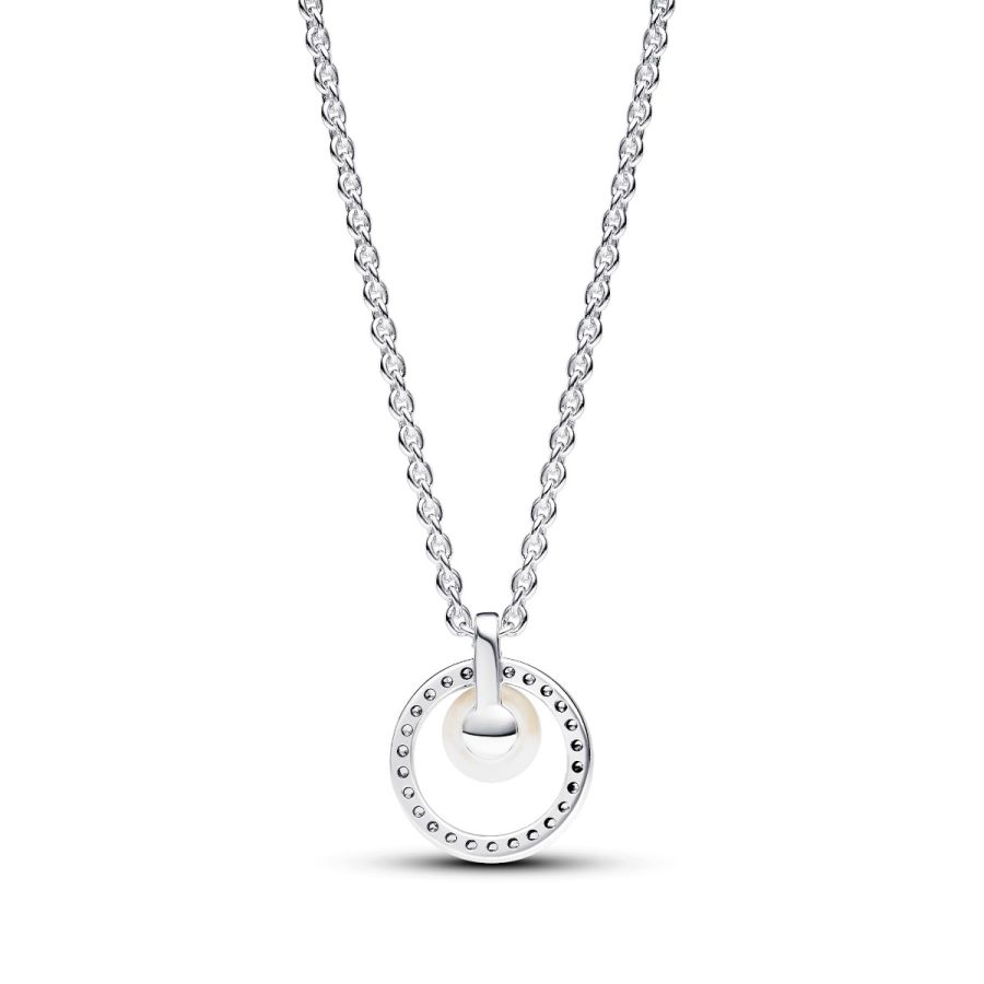 393165C01 Halskette Süßwasserzuchtperle Zirkonia Silber Zweitbild