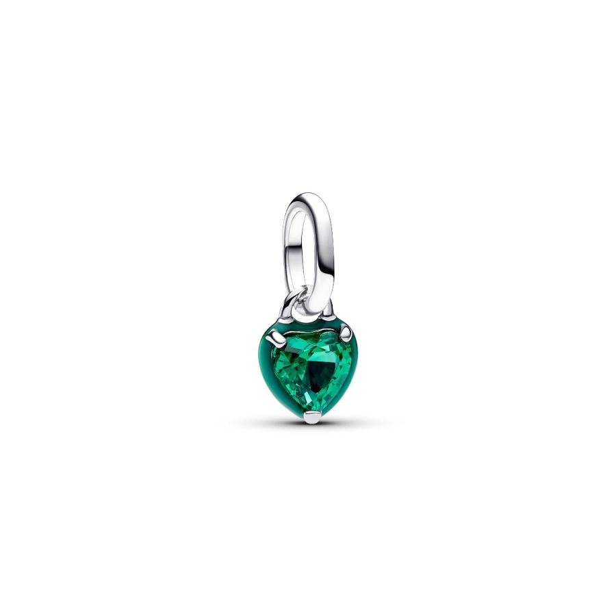 Mini-Charm-Anhänger Chakra Herz Grün Silber